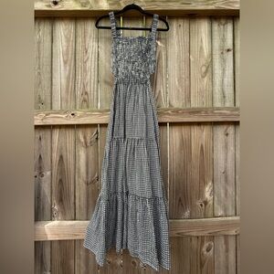 American Eagle Smocked Gingham Midi Dress NWOT Size Large
